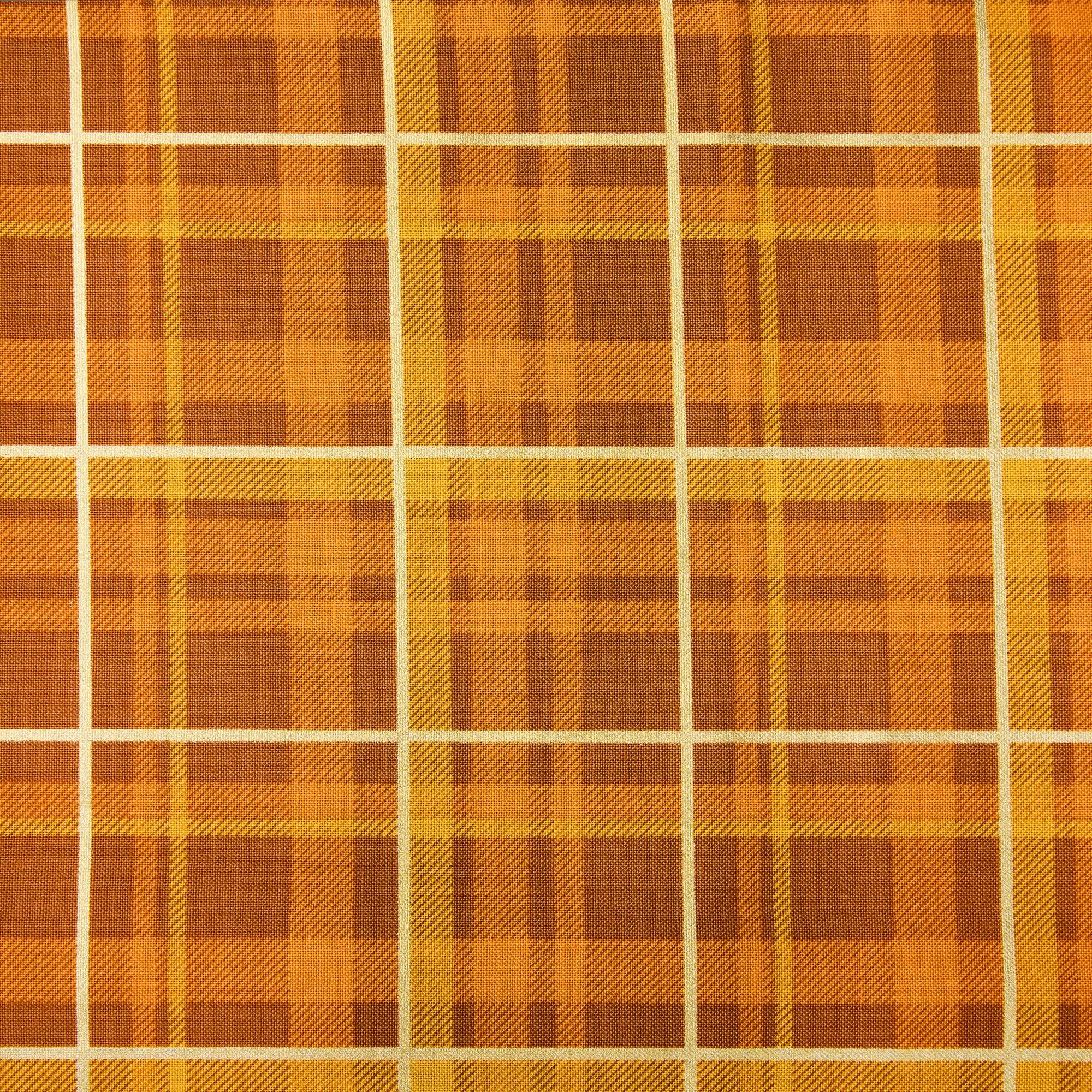 Fabric Traditions Rust Plaid Glitter Cotton Fabric